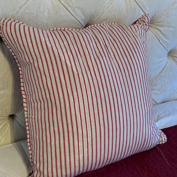 Burgundy and White Snowflake Pillow - Picture 4 of 5